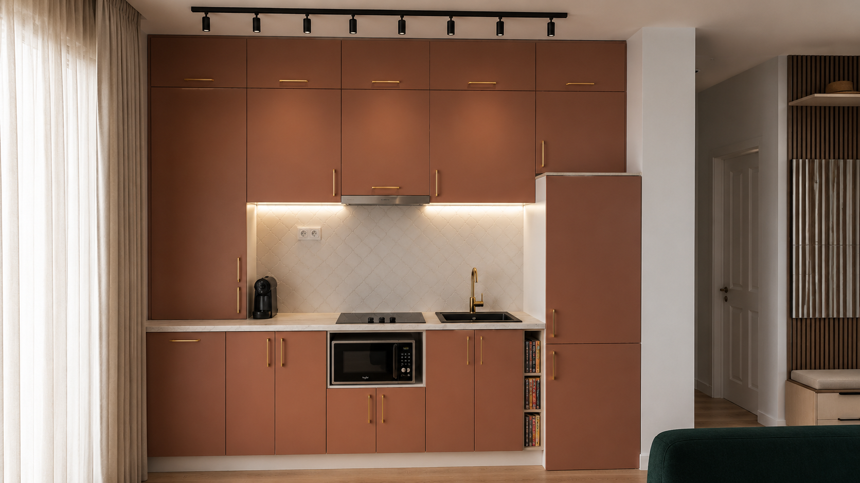 Open space + nișă — Apartament cu open space și nișă de dormit