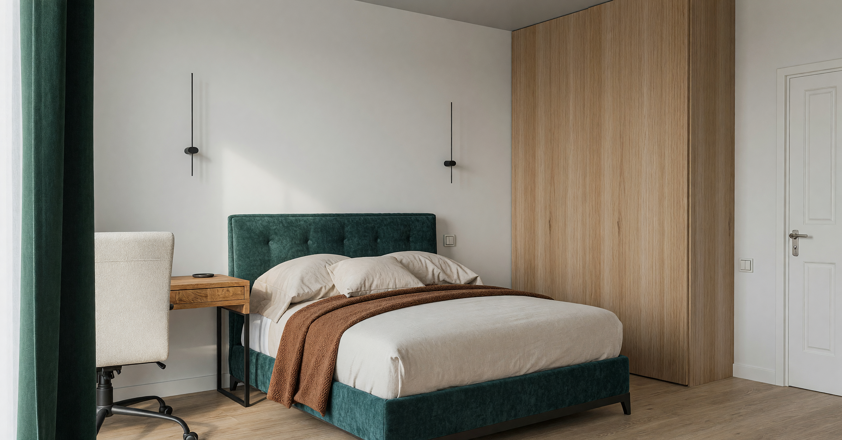 Bedroom — Open-Plan Apartment with a Sleeping Nook