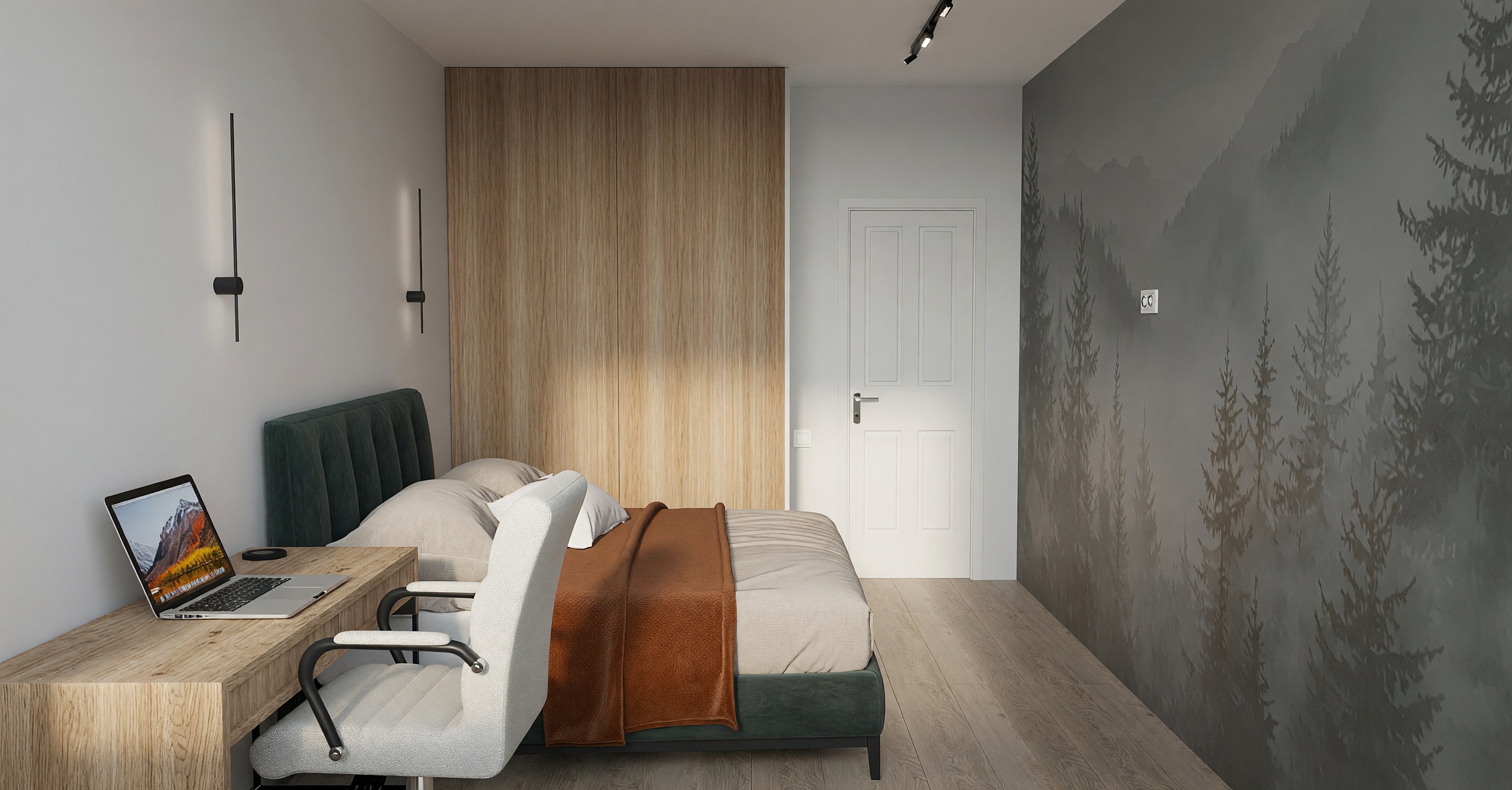 Bedroom — Open-Plan Apartment with a Sleeping Nook