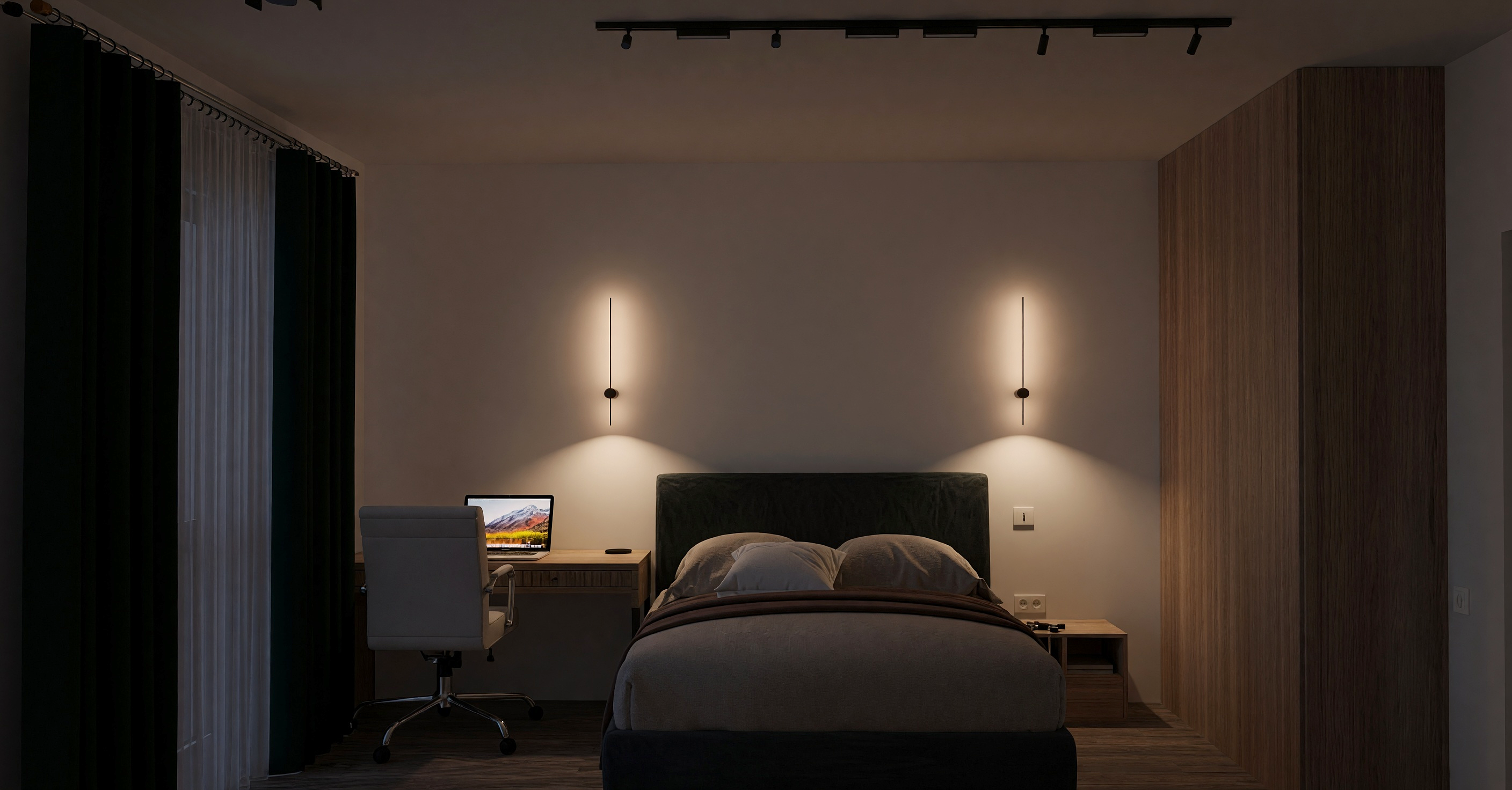 Bedroom — Open-Plan Apartment with a Sleeping Nook