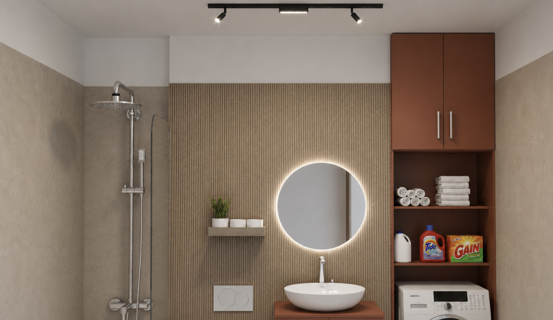 Bathroom — Open-Plan Apartment with a Sleeping Nook