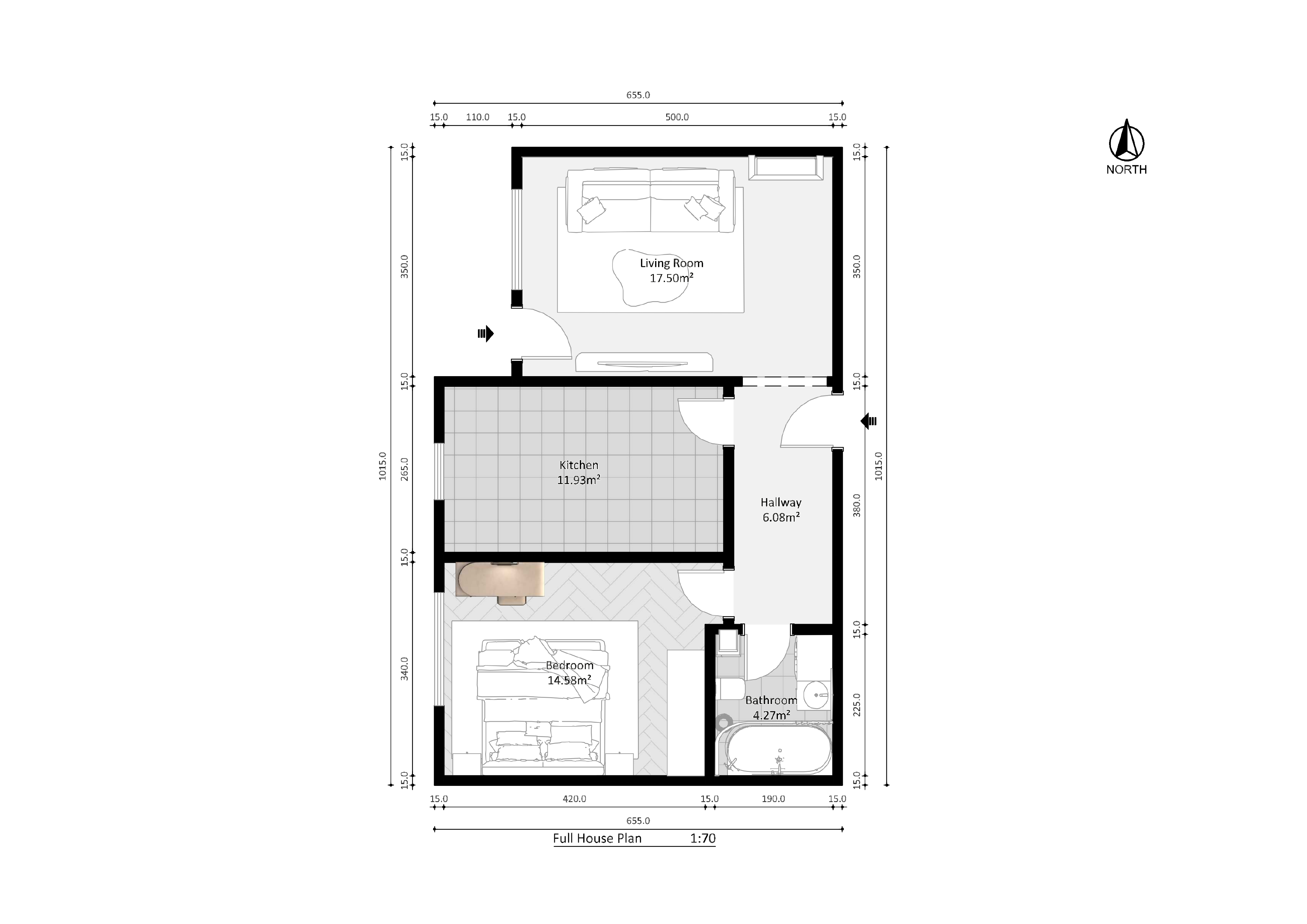 Plan mobilare — Apartament 2 Camere