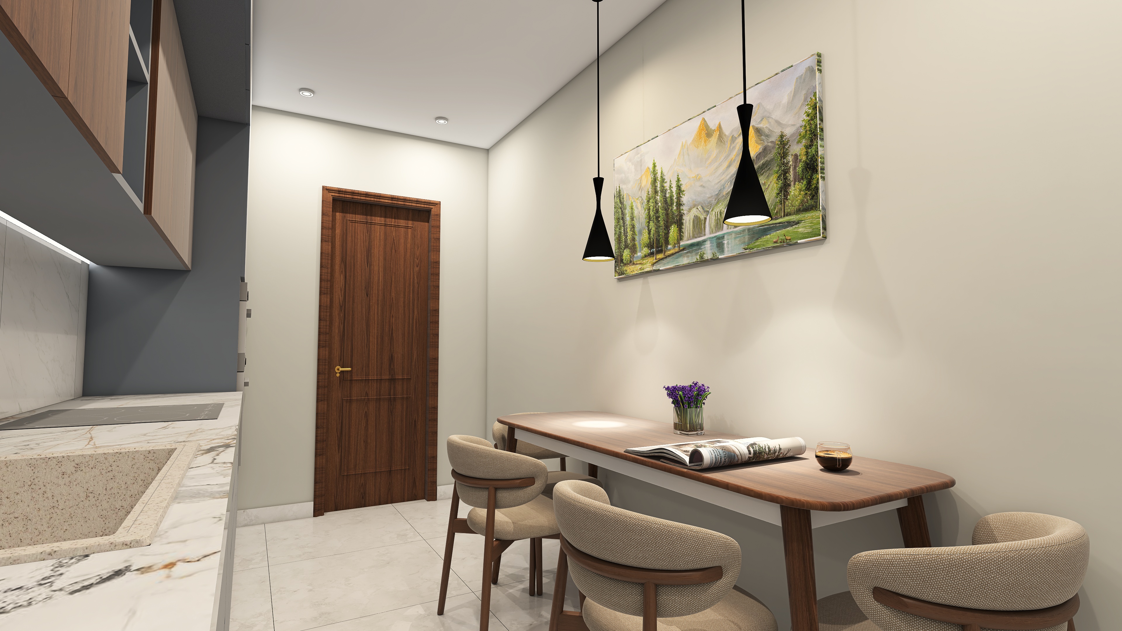 Bucătărie modernă – vedere frontală