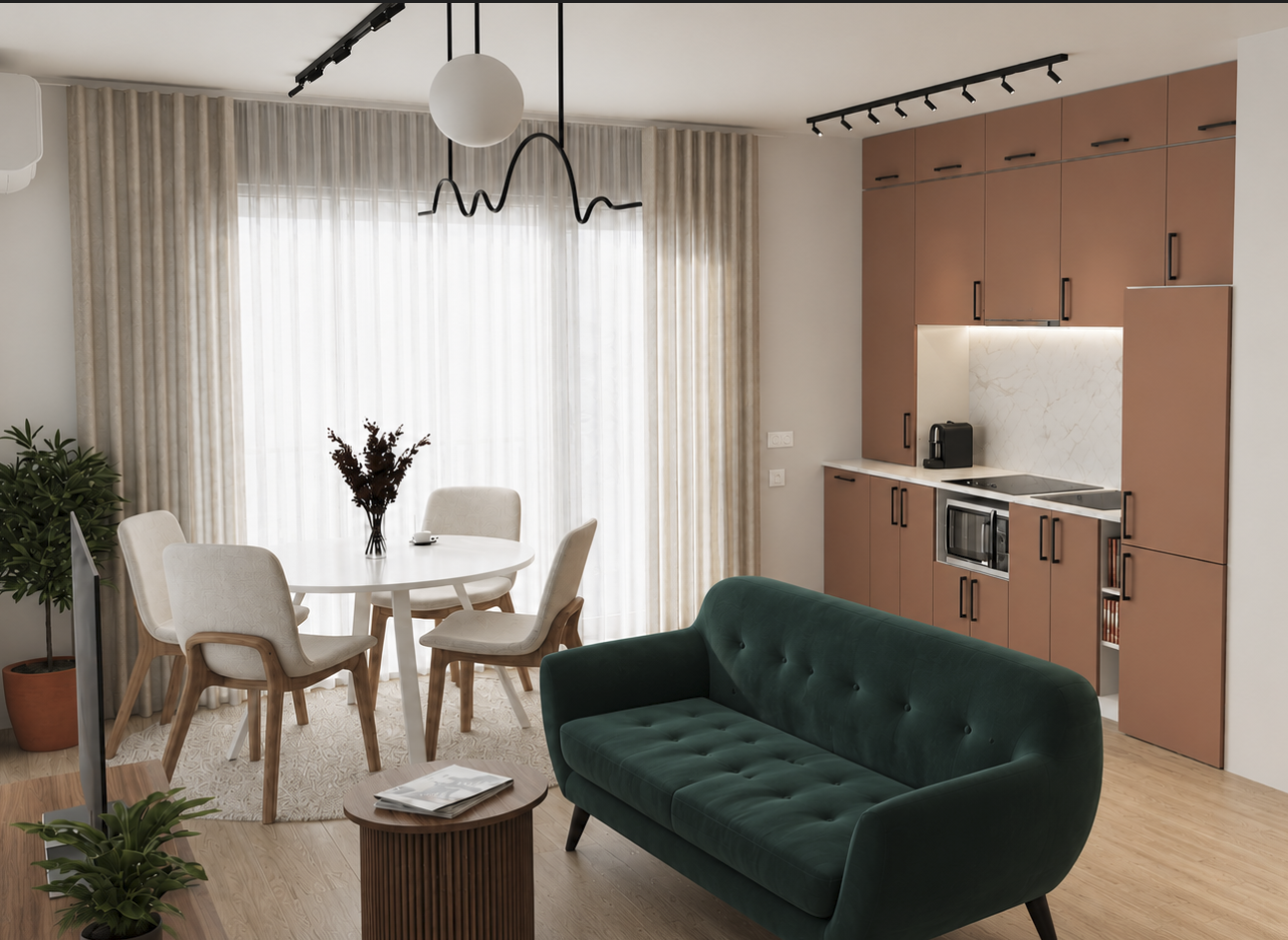Living Modern în tonuri Teracota & Smarald